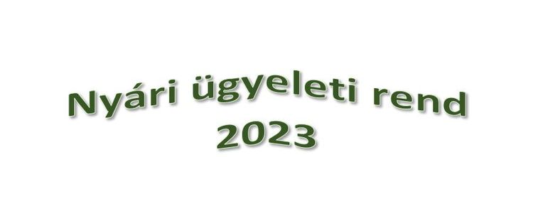 Nyári ügyeleti rend