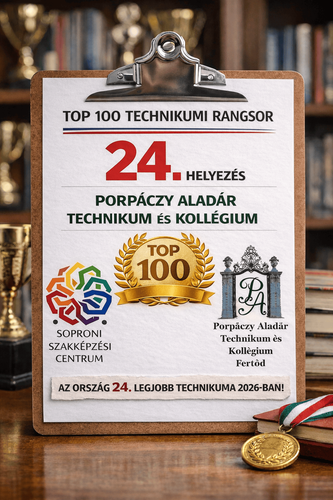 24. helyen iskolánk az országos TOP 100 Technikumi Rangsorban!